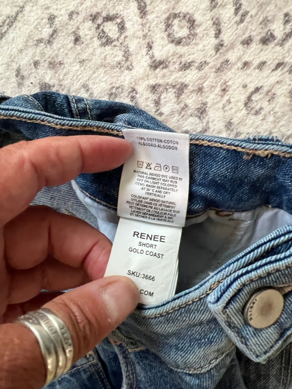DL1961 Washed Blue Distressed Denim Shorts - Picture 5 of 9